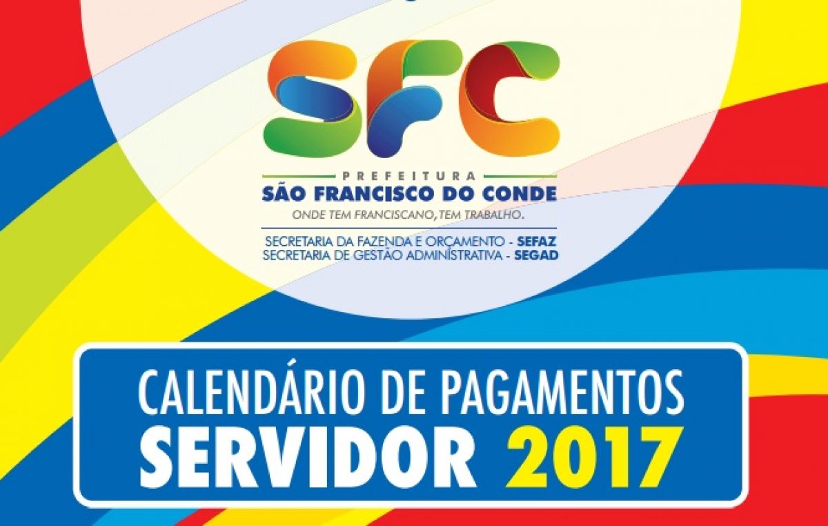 Prefeitura de São Francisco do Conde divulga o Calendário de Pagamentos