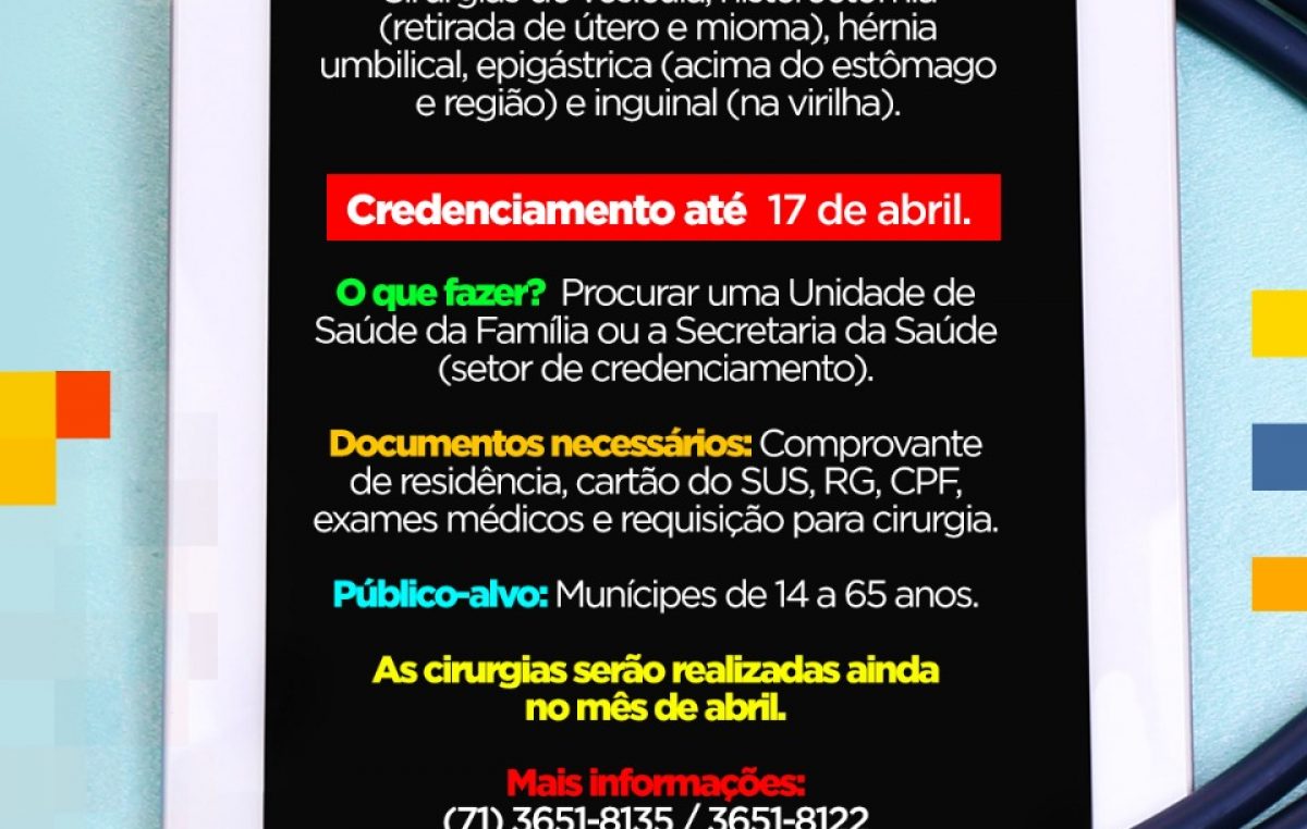 Termina nesta terça-feira (17) cadastro para Mutirão de Cirurgias