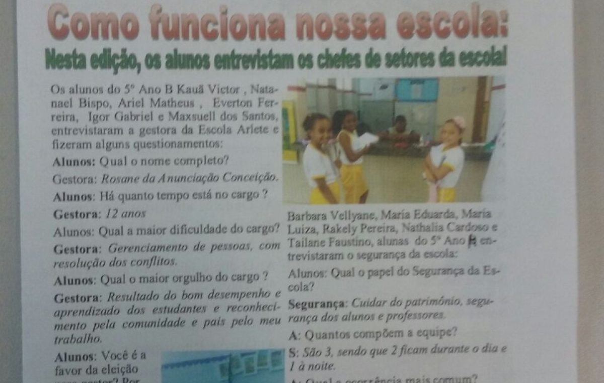 Comunicação em pauta na Escola Municipal Arlete Magalhães