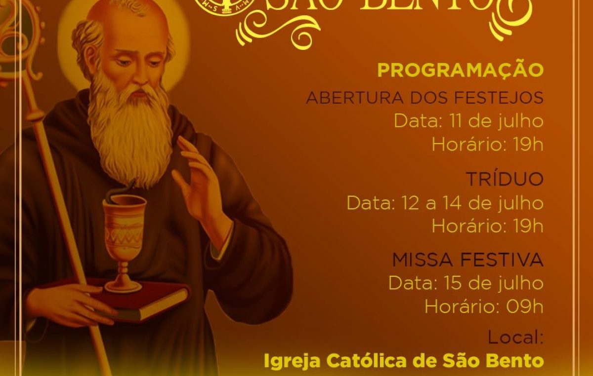 Fiéis irão celebrar o Dia de São Bento com Tríduo e Missa Festiva