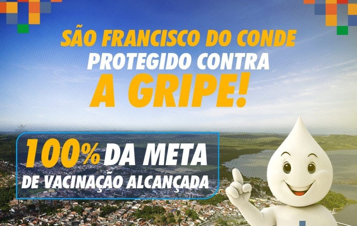 São Francisco do Conde atingiu a meta de vacinação contra a Influenza (gripe) com 102,78%