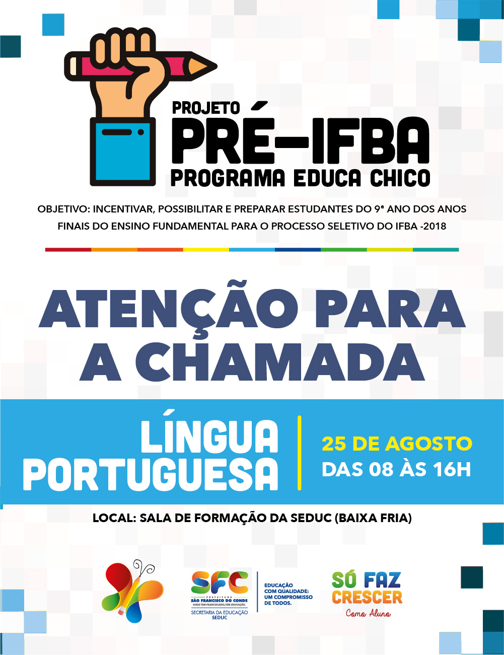 Programa Segundo Tempo: Pré-inscrição - Estudantes das escolas municipais  José Francisco e Adolfo Ribeiro — IFBA - Instituto Federal de Educação,  Ciência e Tecnologia da Bahia Instituto Federal da Bahia