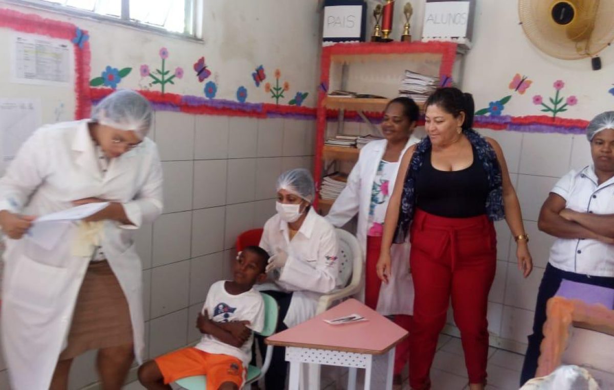 Saúde promoveu ações educativas na Escola Antonina Olímpia, em São Bento, e nas Unidades do Caípe de Baixo e Jabequara