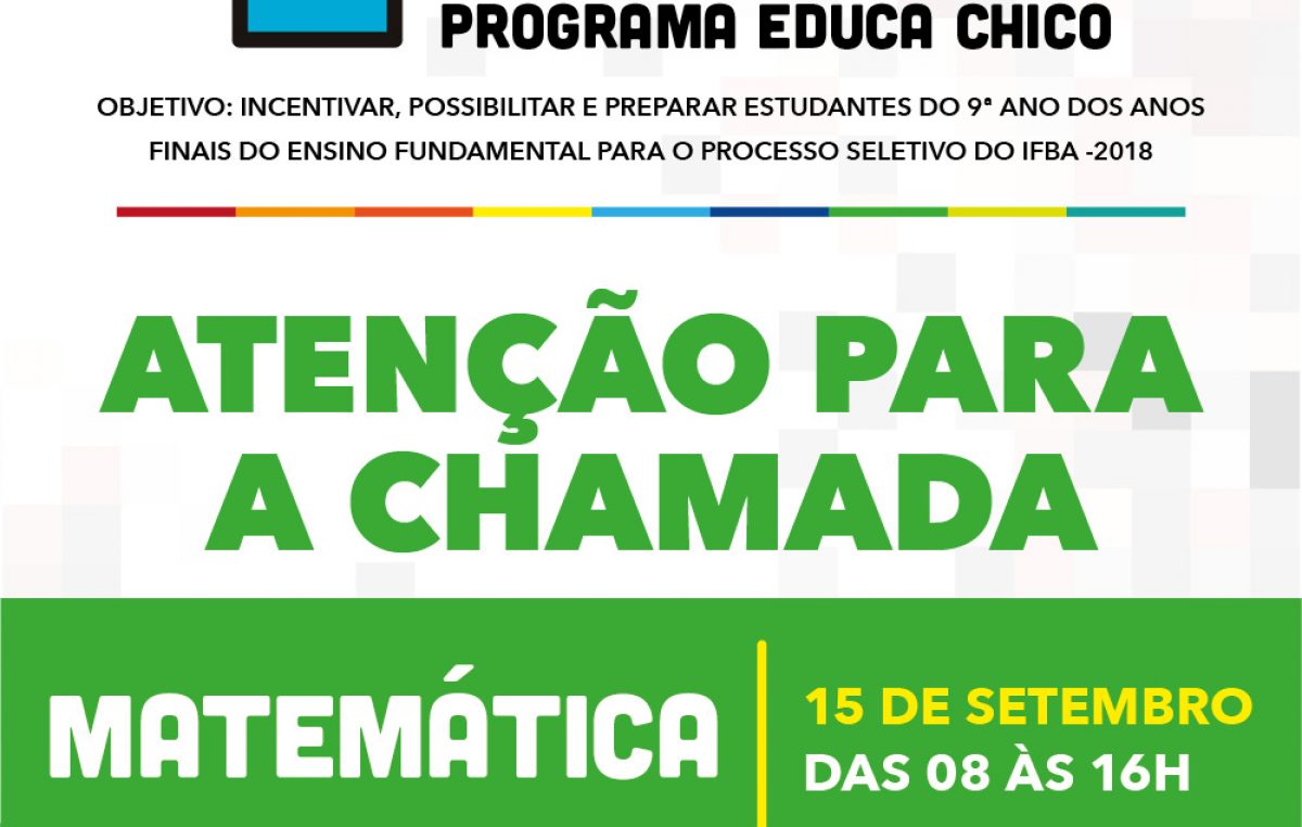 Sábado (15) tem Pré-IFBA com aulão de Matemática