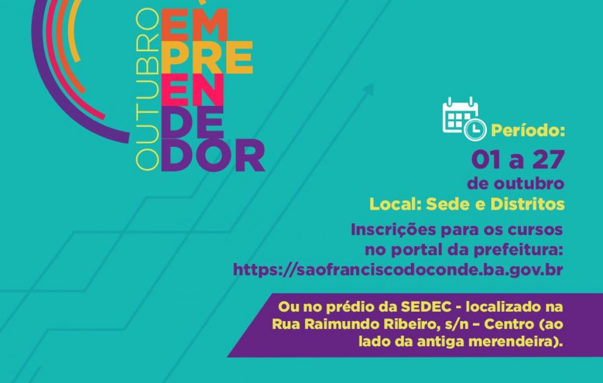 Secretaria Municipal de Desenvolvimento Econômico segue realizando na Sede e nos bairros do município o Projeto Outubro Empreendedor
