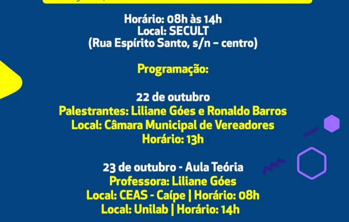 SECULT: Inscrições para Oficina de Formação de Agentes Culturais acontece até esta sexta-feira (19)