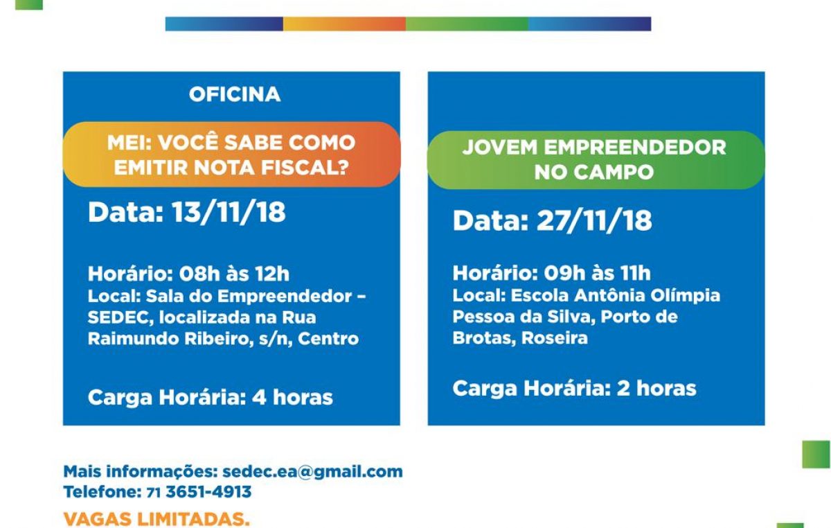 SEDEC realizará oficina e palestra do Projeto SEDEC e Você nos dias 13 e 27 de novembro
