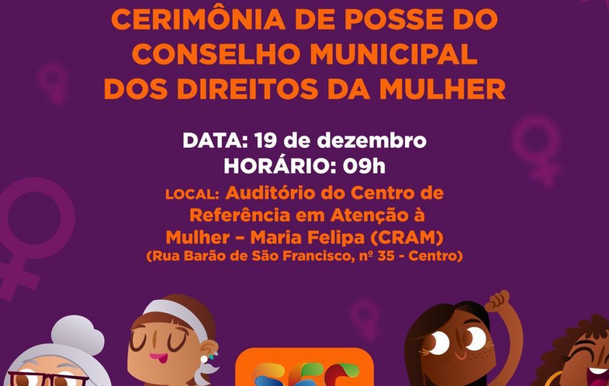 Membros do Conselho Municipal dos Direitos da Mulher serão empossados dia 19 de dezembro