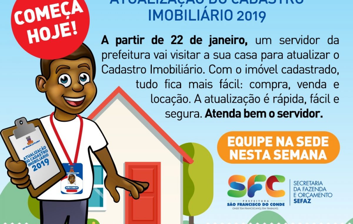 Prefeitura iniciou o Recadastramento Imobiliário Municipal nesta terça-feira (22)