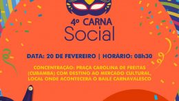 4ª edição do Carna Social será realizada no dia 20 de fevereiro