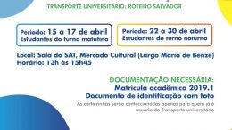 Usuários do Transporte Universitário deverão fazer sua carteirinha de identificação entre os dias 15 e 30 de abril