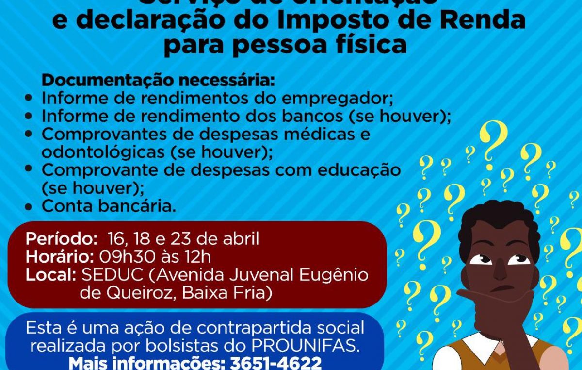 Contrapartida Social: PROUNIFAS oferece serviço de orientação e declaração do Imposto de Renda