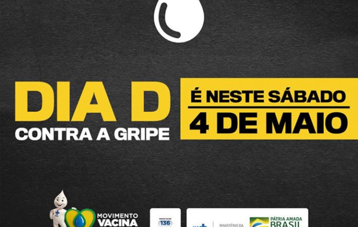 Dia D de vacinação contra a gripe acontece neste sábado, 04 de maio