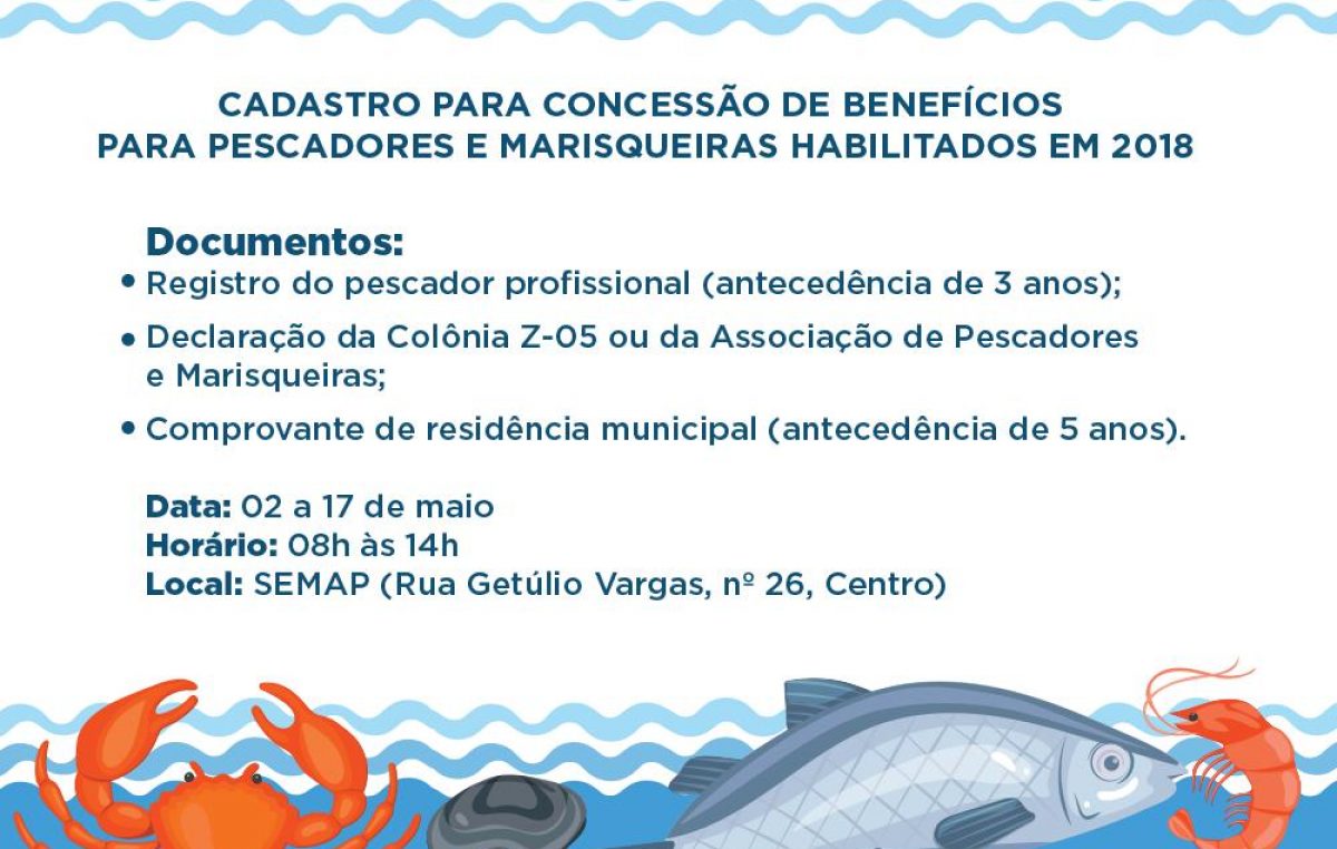 Recadastramento do Defeso Inverno termina nesta sexta-feira, 17 de maio