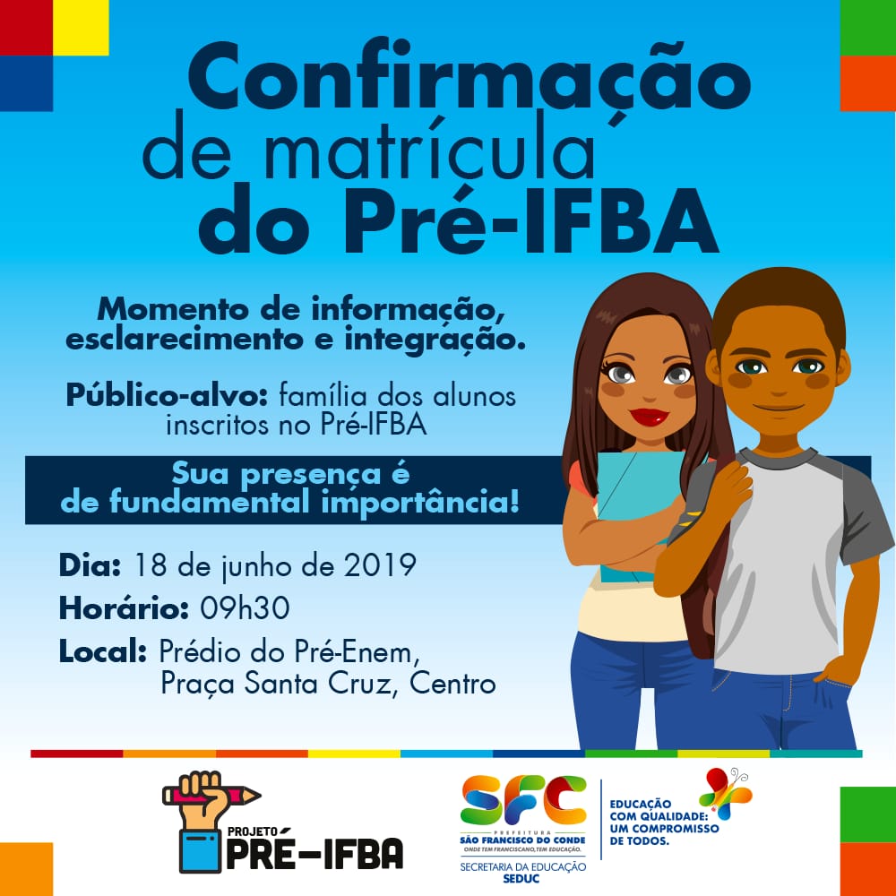 IFBA ESTÁ COM INSCRIÇÕES ABERTAS - Notícias - Câmara Municipal de São  Francisco do Conde - Bahia