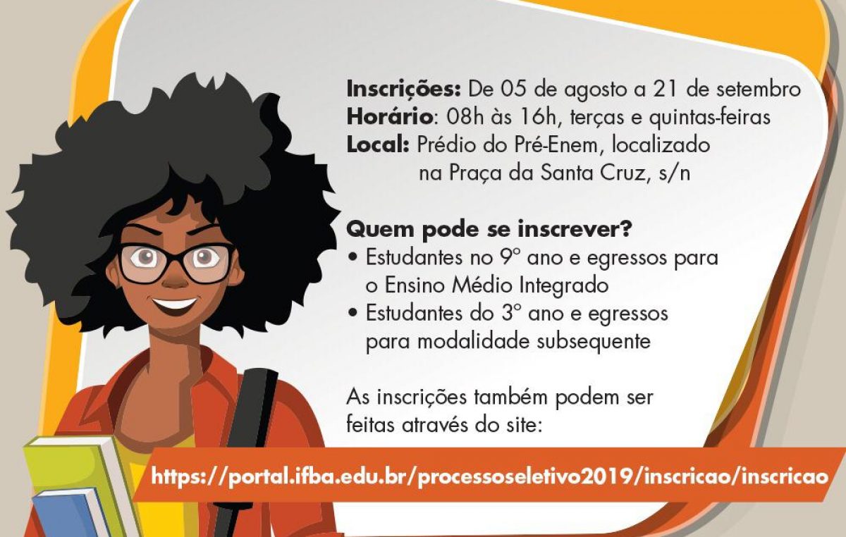 Inscrições para o Processo Seletivo do IFBA poderão ser feitas com o apoio da SEDUC