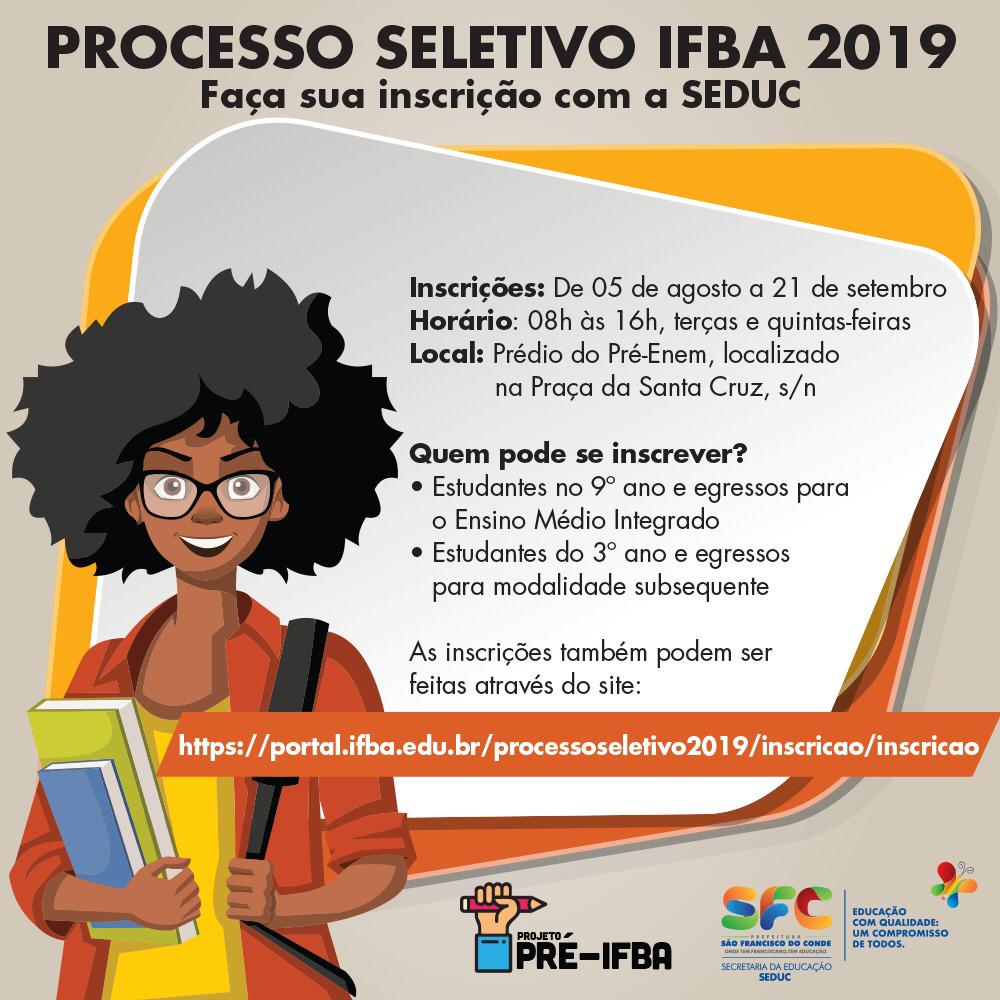 Nota de Utilidade Pública: Processo Seletivo IFBA 2023 - Portal da  Prefeitura Municipal de São Francisco do Conde - Bahia