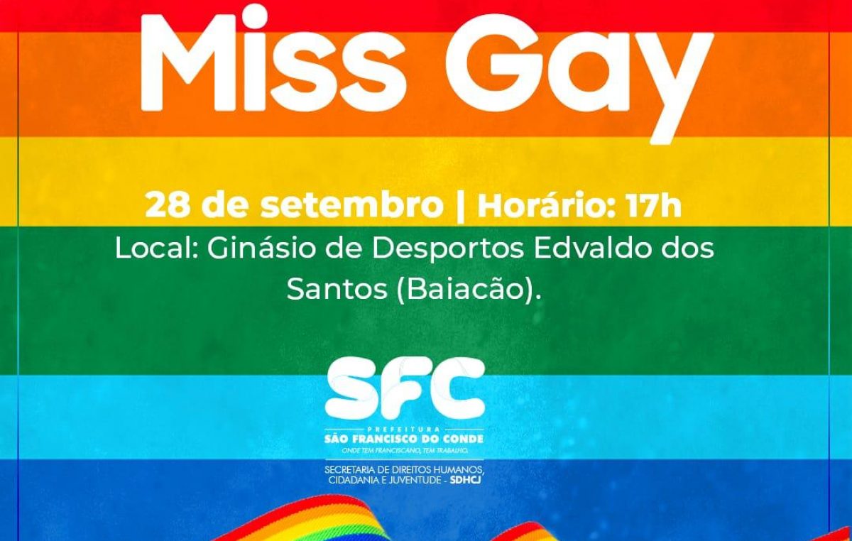 SDHCJ: Inscrições para o Concurso Miss Gay 2019 seguem até o dia 16 (segunda-feira)