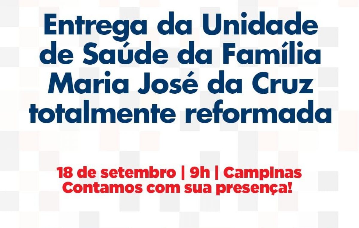 Prefeitura entrega, nesta quarta-feira (18), reforma da Unidade de Saúde que atende aos bairros de Campinas, Gurugé e Pitangueira