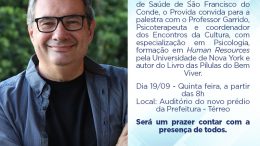 São Francisco do Conde terá palestra com professor Garrido com o tema: “Acolhendo pessoas para colher amor”