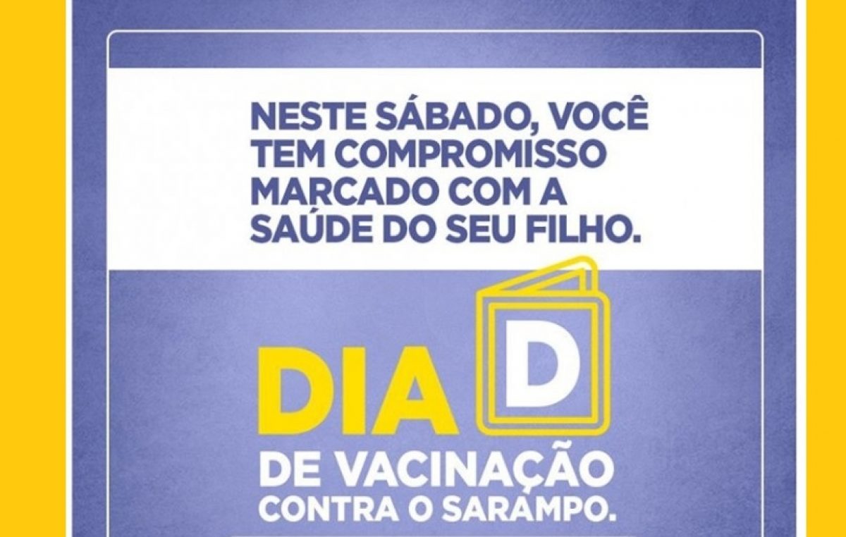 Dia D de vacinação contra o sarampo acontece neste sábado (19), em São Francisco do Conde