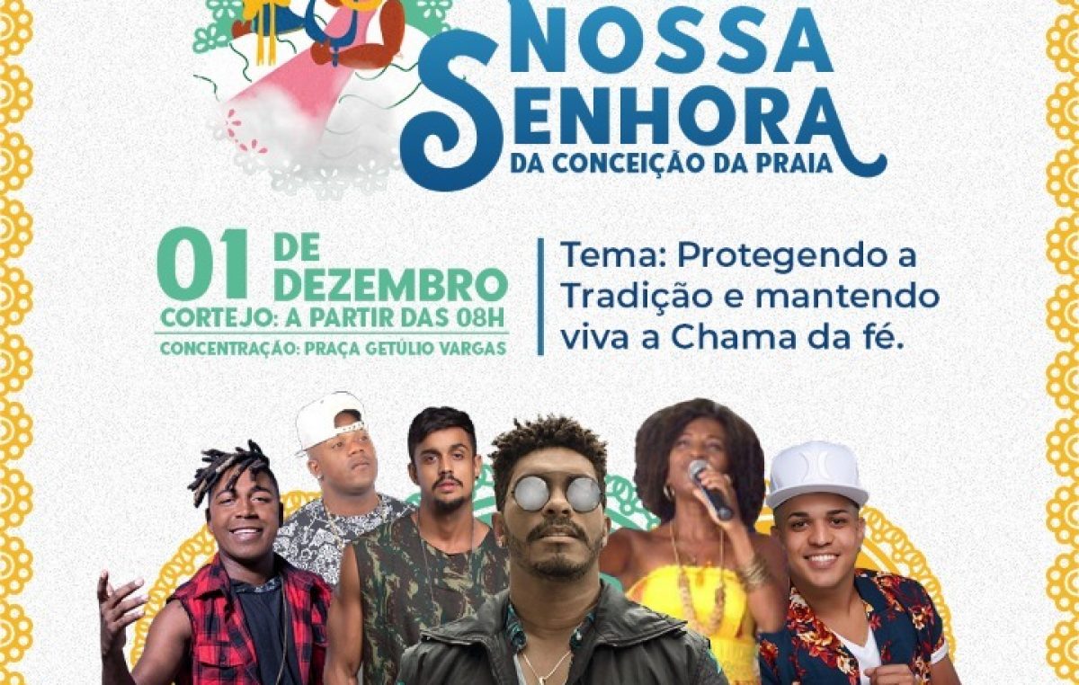 Divulgada as atrações musicais e a lista dos blocos e  que irão desfilar na Lavagem de Nossa Senhora da Conceição da Praia 2019
