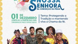 Divulgada as atrações musicais e a lista dos blocos e  que irão desfilar na Lavagem de Nossa Senhora da Conceição da Praia 2019