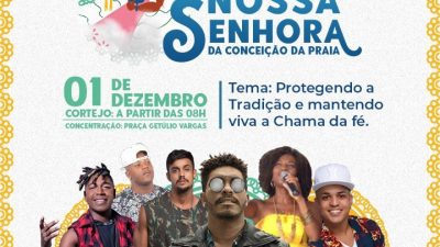 Divulgada as atrações musicais e a lista dos blocos e  que irão desfilar na Lavagem de Nossa Senhora da Conceição da Praia 2019