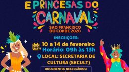 Inscrições para o Concurso de Rei Momo, Rainha e Princesas do Carnaval seguem acontecendo até o dia 14 de fevereiro