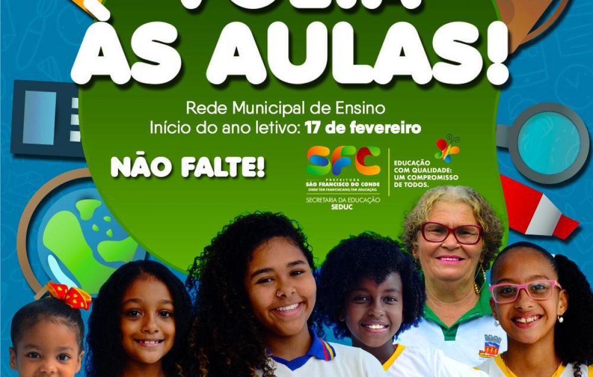 Volta às aulas na Rede Municipal de Ensino de São Francisco do Conde será nesta segunda-feira (17)
