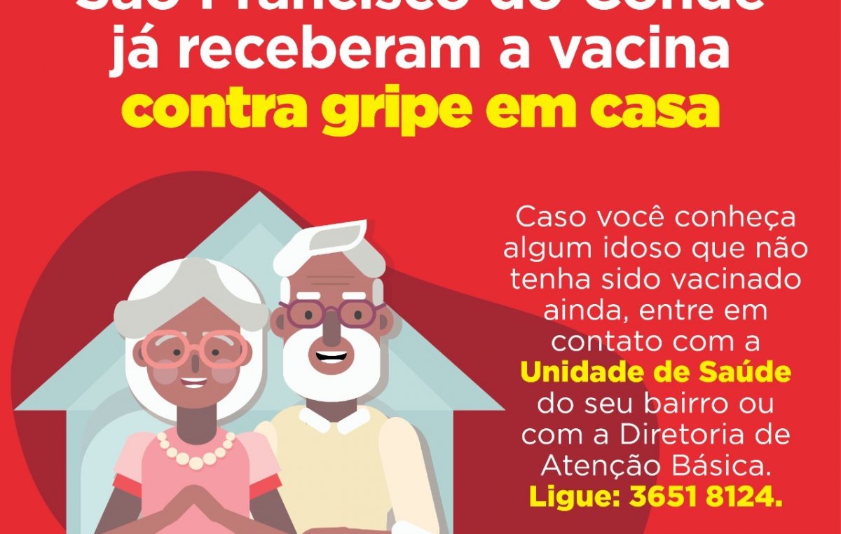 99% dos idosos de São Francisco do Conde já receberam a vacina contra gripe em casa