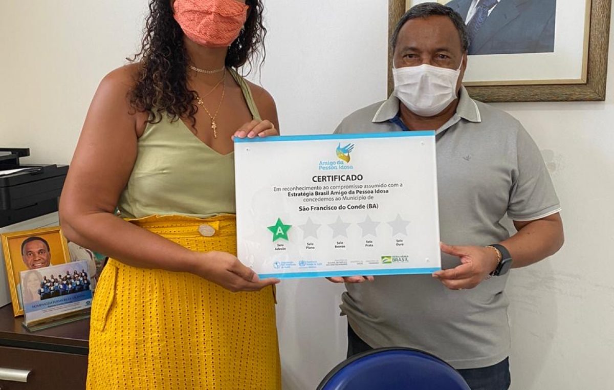 São Francisco do Conde ganha Certificado e Estrela do Programa Estratégia Brasil Amigo da Pessoa Idosa