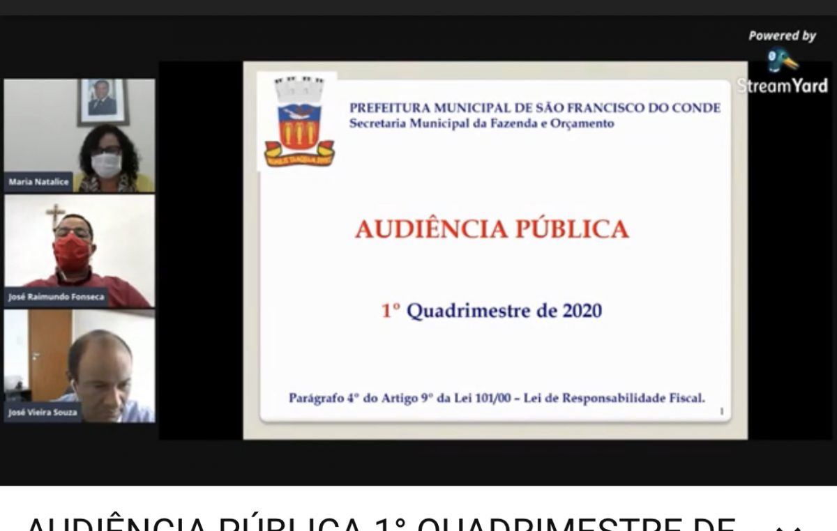 SEFAZ: Contas municipais são apresentadas em live – Audiência Pública
