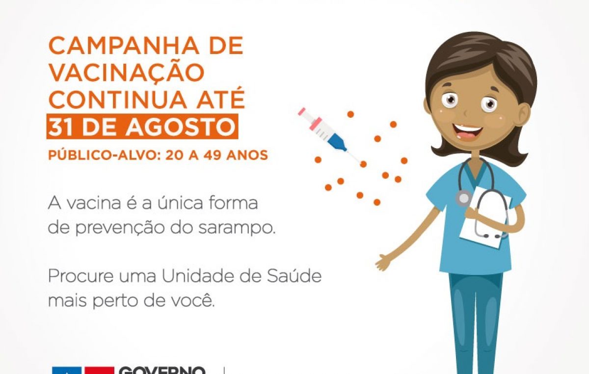 Campanha de Vacinação contra o Sarampo foi prorrogada até 31 de agosto