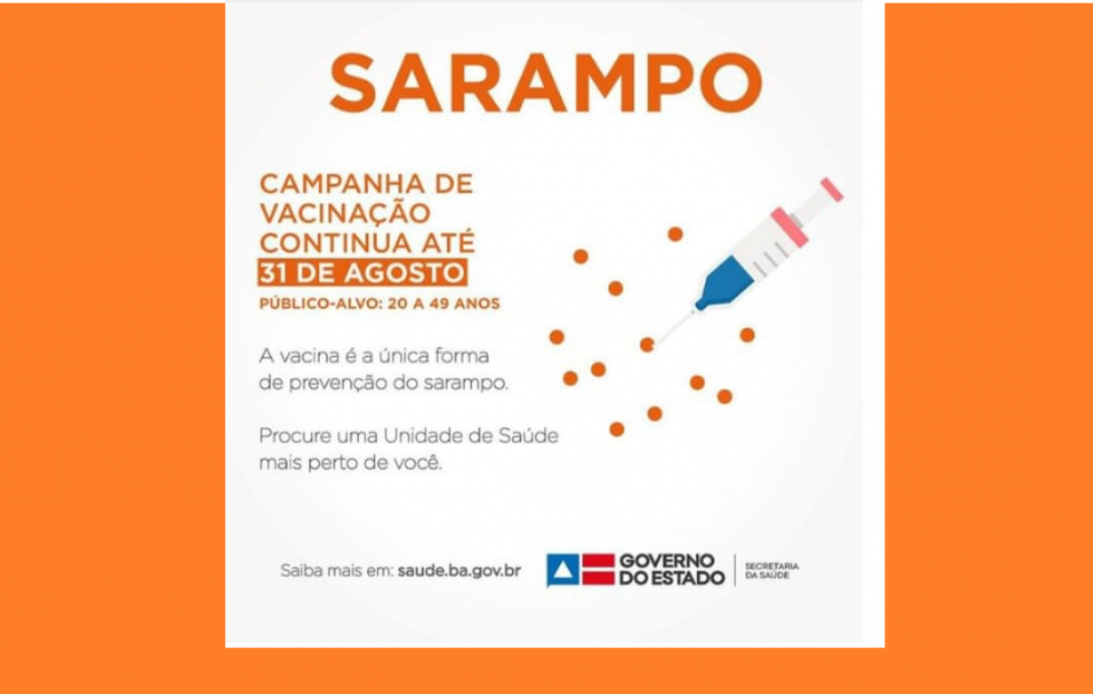 São Francisco do Conde segue vacinando contra o sarampo até 31 de agosto