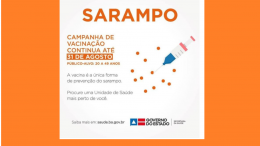 São Francisco do Conde segue vacinando contra o sarampo até 31 de agosto