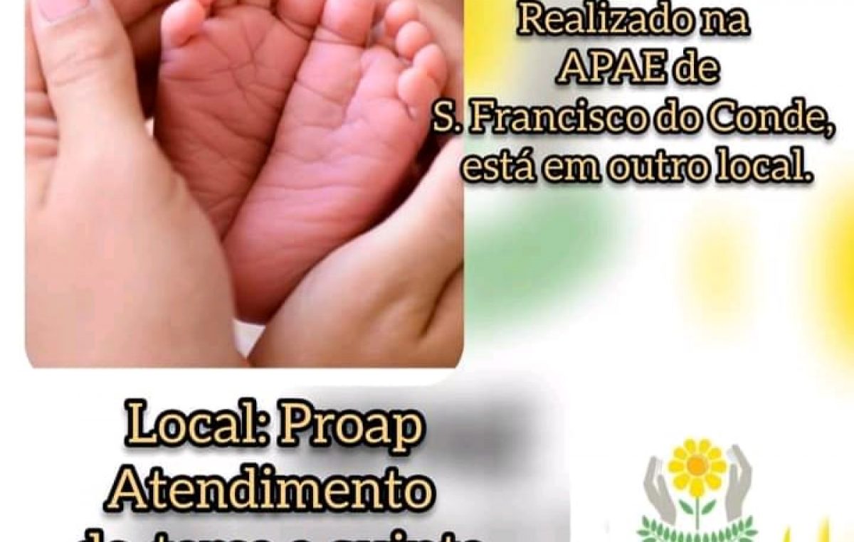 Teste do pezinho vem sendo realizado na sede do PROAP pela equipe da APAE de São Francisco do Conde