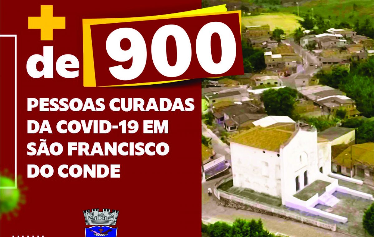 São Francisco do Conde ultrapassou os 900 casos curados da COVID-19 e taxa de cura é de 93,7%