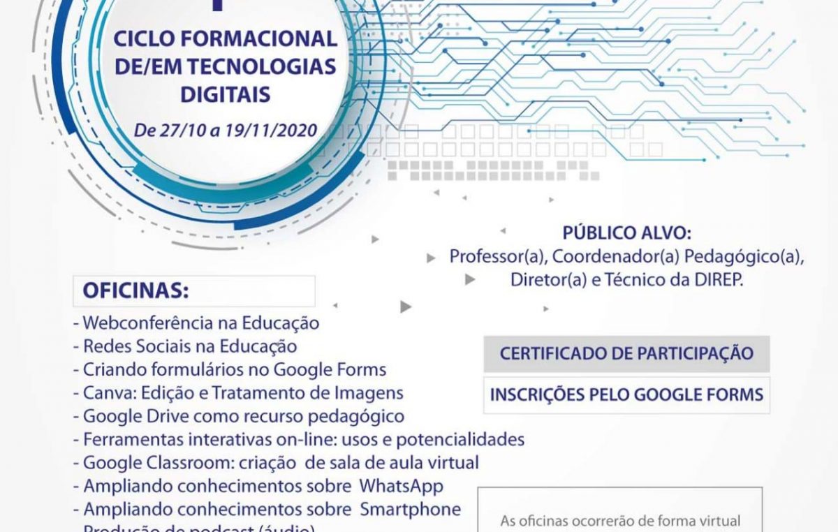 Novas oficinas são oferecidas no “I Ciclo Formacional de/em Tecnologias Digitais”
