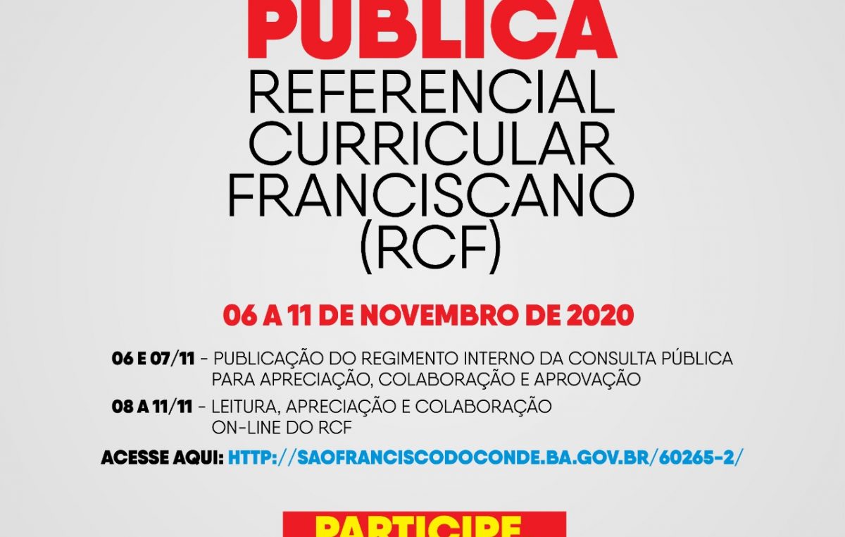 Consulta Pública do Referencial Curricular Franciscano segue até quarta-feira (11)