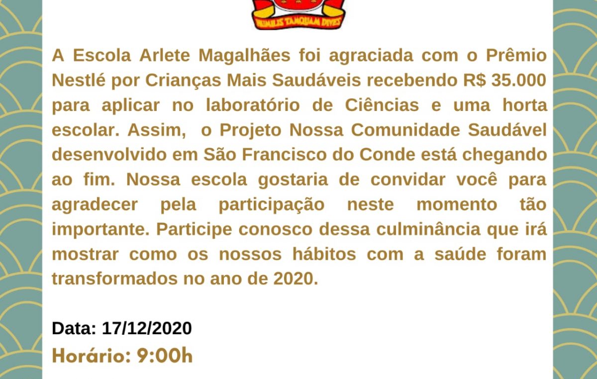 Escola Municipal Arlete Magalhães realiza culminância do projeto vencedor no Prêmio Nestlé para Crianças Mais Saudáveis