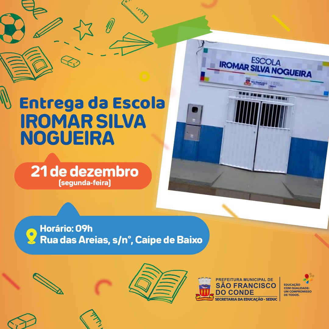 Escola Municipal Iromar Silva Nogueira é requalificada e será entregue na segunda-feira (21)