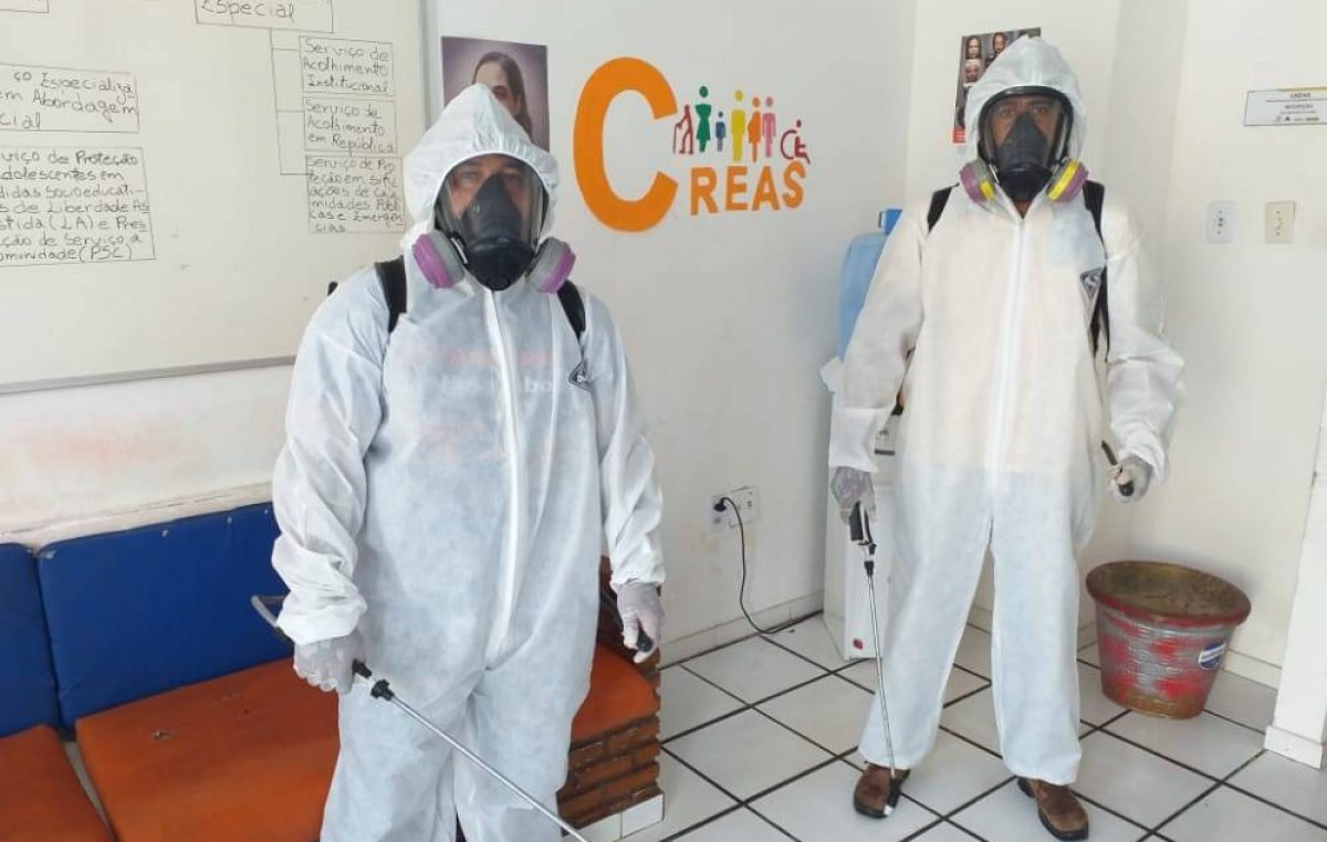 COVID-19 – Sede do CREAS passa por desinfecção para evitar o coronavírus