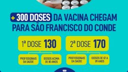 São Francisco do Conde recebeu mais 300 doses da vacina contra a COVID-19
