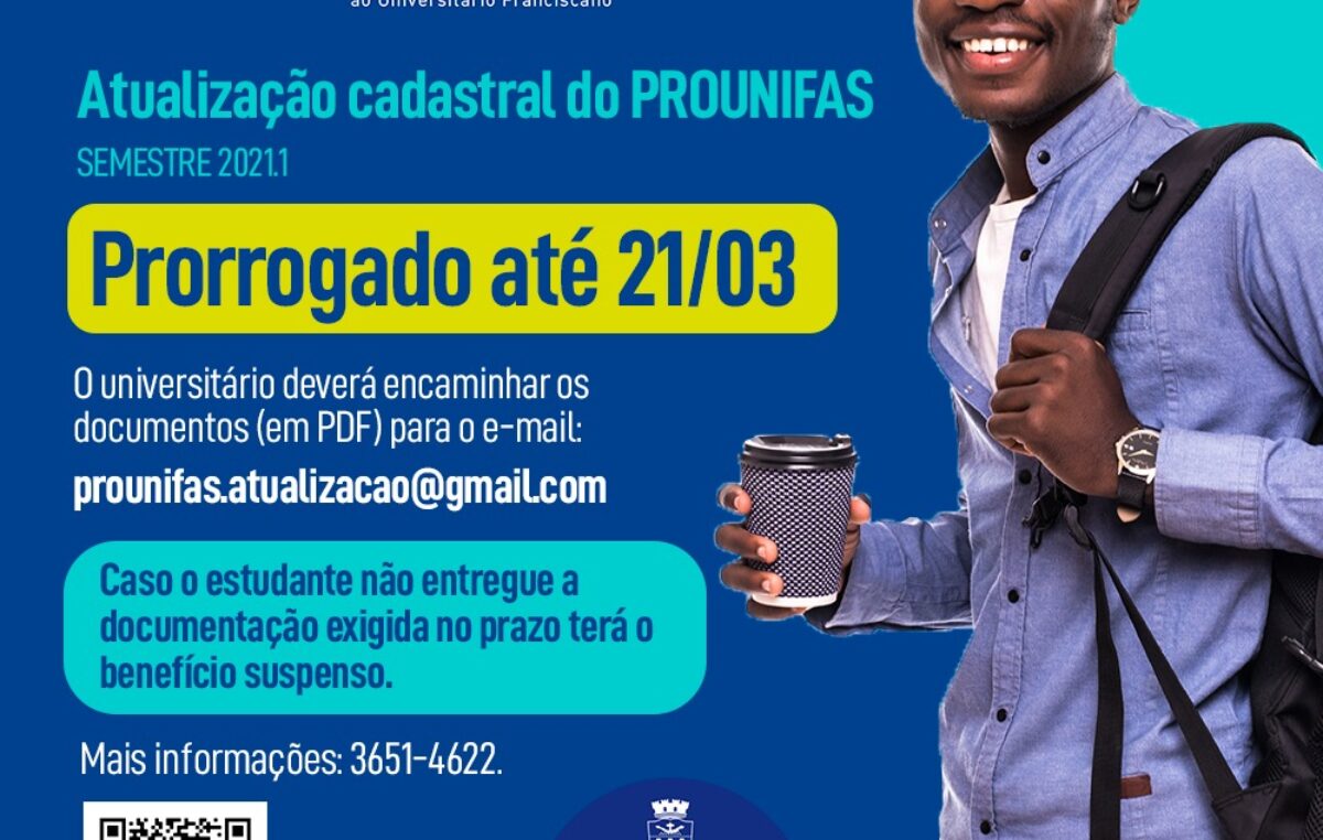 SEDUC prorroga atualização cadastral ONLINE do PROUNIFAS até 21 de março (domingo)