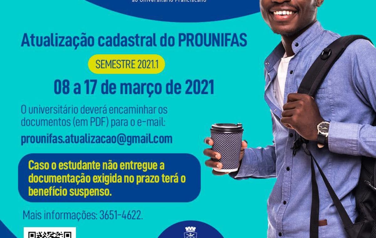 Atualização cadastral ONLINE do PROUNIFAS termina dia 17 de março (quarta-feira)