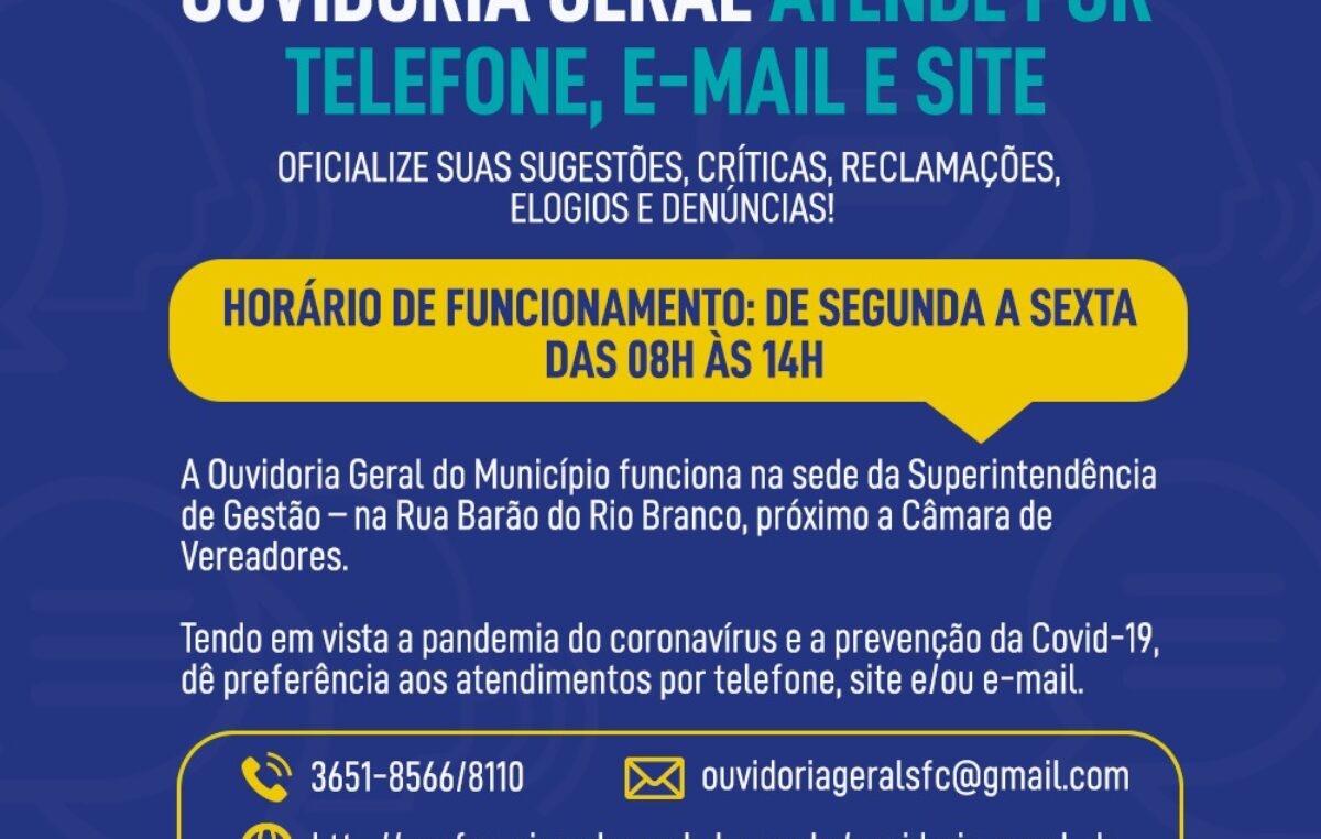 Ouvidoria Geral atende por telefone, e-mail e site