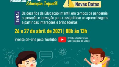 Evento Diálogos Pedagógicos Virtuais da Educação Infantil 2021 acontece on-line dias 26 e 27 de abril