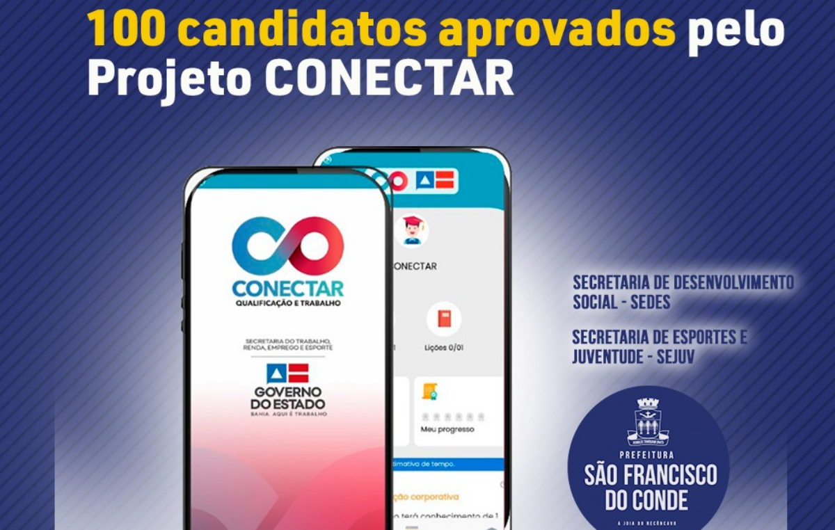 São Francisco do Conde teve 100 candidatos aprovados em Projeto profissionalizante on-line, com bolsa-auxílio