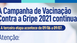 Última etapa da Campanha de Vacinação Contra a Gripe 2021 começa dia 09 de junho